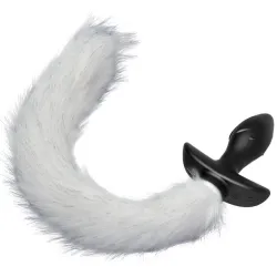 Kinky Puppy Plug vibrant avec Queue blanche Tail Curve 9 x 3.7cm Queue 30cm